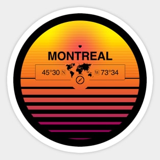 Montreal, Quebec Retro Sunset Sticker